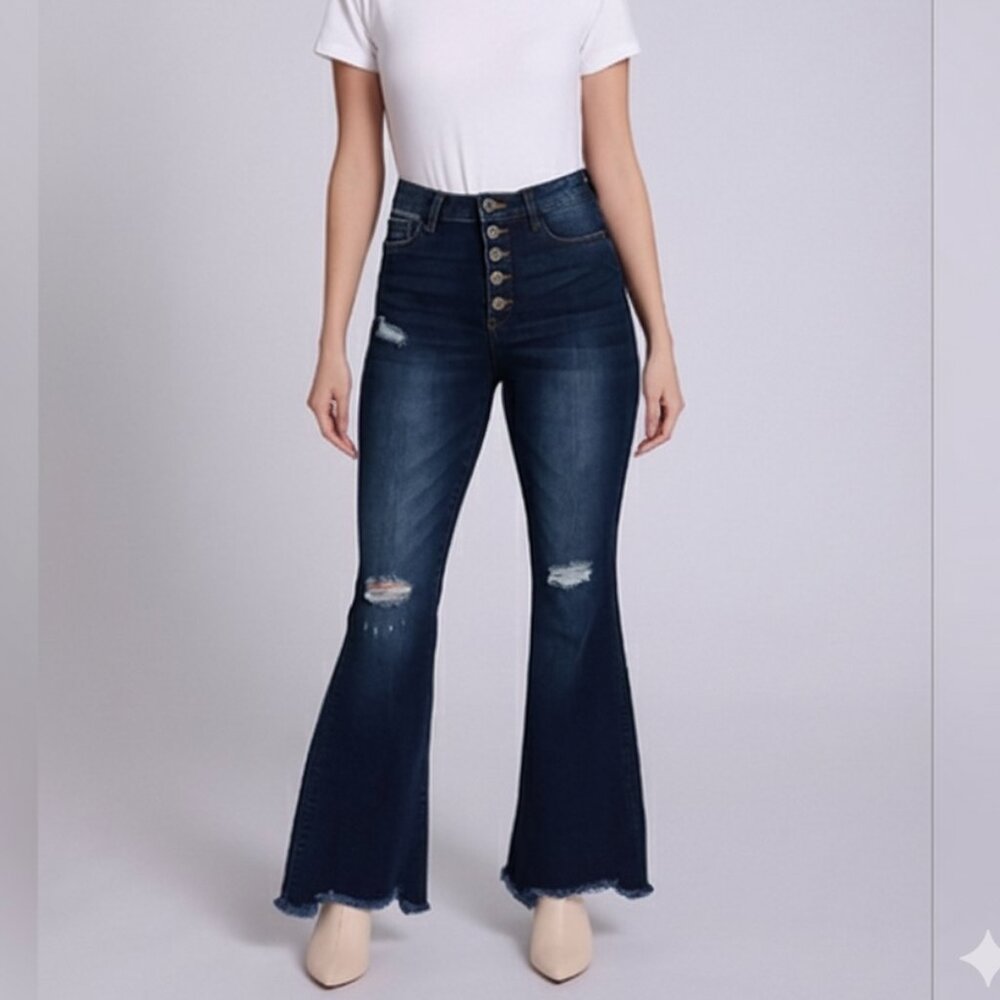 Highway Jeans Womens Ripped Medium and bottom